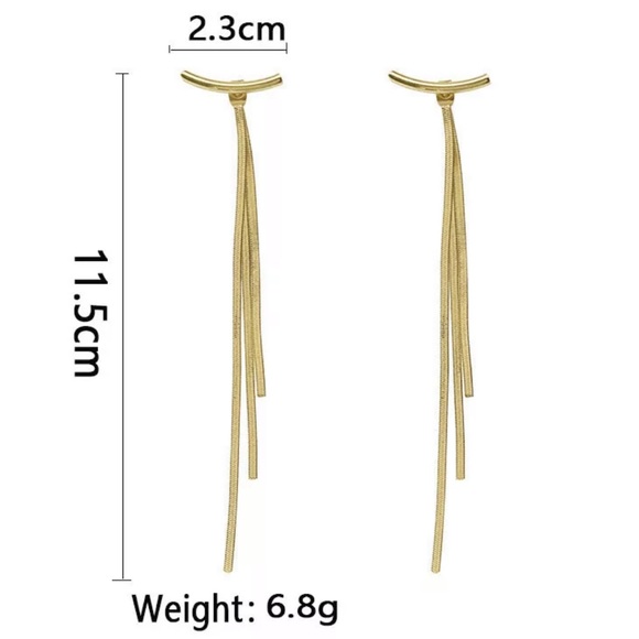 NEW STERLING SILVER TASSEL BAR LONG ARC EARRINGS, NICE EARRINGS, CUTE EARRINGS - Picture 4 of 6